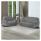 Capa Para Sofá Lisa 2 E 3 Lugares Coladinha Malha Gel