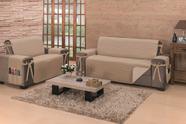 Capa para sofá padrao fixo e reclinavel com 2 e 3 lugares dupla face premium + porta objetos + laços de fixacao e enfeite assentos 1,10