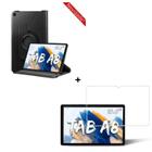 Capa para Tablet Samsung Galaxy A8 10.5 Polegadas X200 X205 Giratória Preta + Película de Vidro 10.5 (2022)