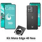 Capa + Película de Cerâmica + Anel Suporte para Motorola Moto Edge 40 Neo