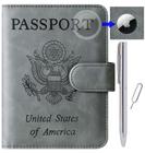 Capa porta-passaportes Wallet Travel Essentials, capa de couro com bloqueio RFID