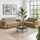 Capa Protetor de Sofá 3 e 2 Lugares Retratil Reclinavel com Porta Objeto Lateral Decorativo