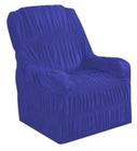 Capa Protetora 1 Lugar Poltrona Papai Elasticada Azul Royal - Moro Confecções