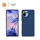 Capa protetora de silicone smartphone xiaomi 11 lite 5g ne azul