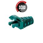 Capa Protetora Para Cabo De Rede Rj45 - Verde - Kit Com 100