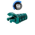 Capa Protetora Para Cabo De Rede Rj45 - Verde - Kit Com 50