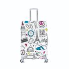 Capa Protetora Para Mala Viagem Personalizada Média Icons - Criative Gifts