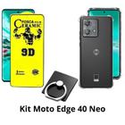 Capa Silicone Anti Choque + Película Matte Fosca + Anel Suporte para Moto Edge 40 Neo