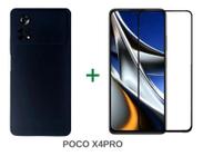 Capa Silicone Compatível Com Celular Poco X4 Pro + Película de Vidro 3D