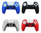 Capa Silicone Controle Dualsense Playstation 5 Ps5 + 8 Grips - Nova Voo