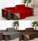 Capa sofá retratil matelado tamanho padrão 3 e 4 lugares 1,8m vermelho e caqui