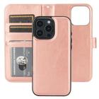 Capa tipo carteira removível Bocasal para iPhone 16 Pro Max Rose Gold