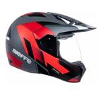 Capacete 3 Sport React Cinza Dark Fosco Vermelho - Bieffe