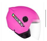 Capacete aberto c/viseira jet solid rosa-56 - EBF IND. E COM. ART. PLAST.