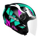 Capacete aberto ebf spark jet dragon preto tifany brilhante