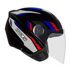 Capacete Aberto Ebf Spark Jet Sting Preto e Prata Brilhante Moto Motoqueiro Motociclista