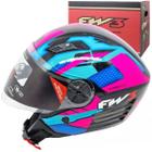 Capacete Aberto Fw3 X Open Azul/Rosa