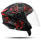 Capacete Aberto Moto Feminino New Liberty 3 Flowers Tamanho 56