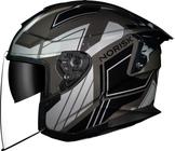 Capacete Aberto Norisk Downtown Provenza Preto Titanium Moto