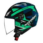 Capacete Aberto Norisk Orion Denver Azul Verde