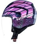 Capacete Aberto Norisk Orion Journey Rosa Roxo Preto