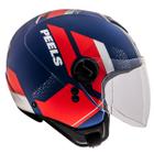 Capacete Aberto Peels Freeway Forever Azul Fosco e Vermelho