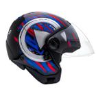 Capacete Aberto Peels Freeway M Play Preto Azul Brilhante