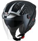 Capacete Aberto Viseira Kyt D-CIty Lucent Preto/Pta Fosco 56