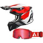 Capacete Airoh Strycker Blazer Vermelho + Óculos Airoh Blast XR1 Vermelho