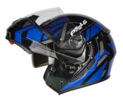 Capacete Articulado Moto Peels Urban U-rb2 Dynamic Azul Brilhante Robocop