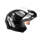 Capacete Articulado Moto Peels Urban U-rb2 Hold Preto e Prata Fosco Robocop