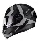 Capacete Articulado Moto Peels Urban U-rb2 Vértice Prata Fosco Robocop