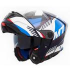 Capacete Articulado MT Atom 2 Robocop Escamoteavel Edix Azul