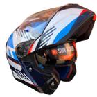 Capacete Articulado Mt Atom 2 Sv Edix D7 Azul C Óculos Solar - Mt Helmets