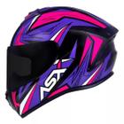 Capacete ASX/ Axxis Draken Vector Brilho Preto Lilas e Rosa