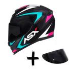 Capacete Asx Axxis Eagle Street Brilho Pto/Tif/Ros + Viseira