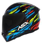 Capacete ASX City Arrow Preto/Azul/Amarelo