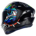 Capacete asx draken bull cyber gloss black/blue 56