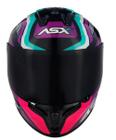 Capacete Asx Draken Cougar Gloss - Preto/Rosa/Tiffany - 58 (M)