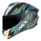 Capacete ASX Draken Thunder Preto Fosco / Verde / Laranja