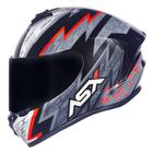 Capacete ASX Draken Thunder Preto Vermelho e Cinza