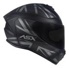 Capacete Asx Draken Uk Fosco Preto Cinza Esportivo Moto