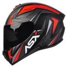 Capacete asx draken vector fosco preto/cinza/vermelho