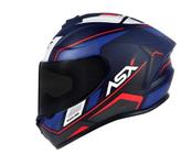 Capacete Asx Draken Wind Matte - Azul/Vermelho