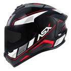 Capacete ASX Draken Wind Preto Branco Vermelho