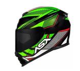 Capacete Asx Eagle Hunter Brilho - Preto/Branco/Verde