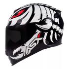 Capacete asx eagle scorpion preto branco vermelho