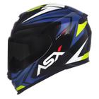 Capacete asx eagle street brilho preto/azul/amarelo 58/m