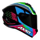 Capacete Axxis Draken Cougar Gloss - Preto/Azul/Rosa - 60 (G)