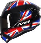 Capacete Axxis Draken Uk Inglaterra Preto Azul Vermelho